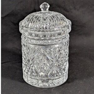 Shannon Crystal by Godinger Dublin Crystal Biscuit Box Lidded Cookie Jar 7"